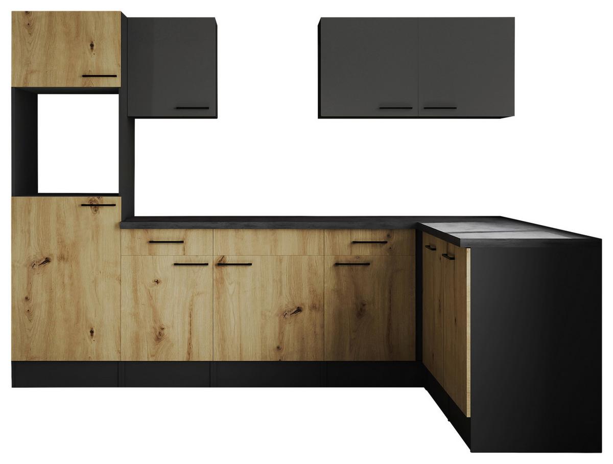 Kotna Kuhinja Brez Aparatov Oliver, 280x172cm - siva/črna, Design, kovina/leseni material (280/172cm) - Respekta