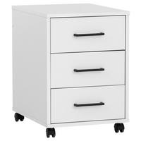 Rollcontainer Ruby Weiß matt - Schwarz/Weiß, MODERN, Holzwerkstoff/Kunststoff (40,1/57/50cm) - MID.YOU