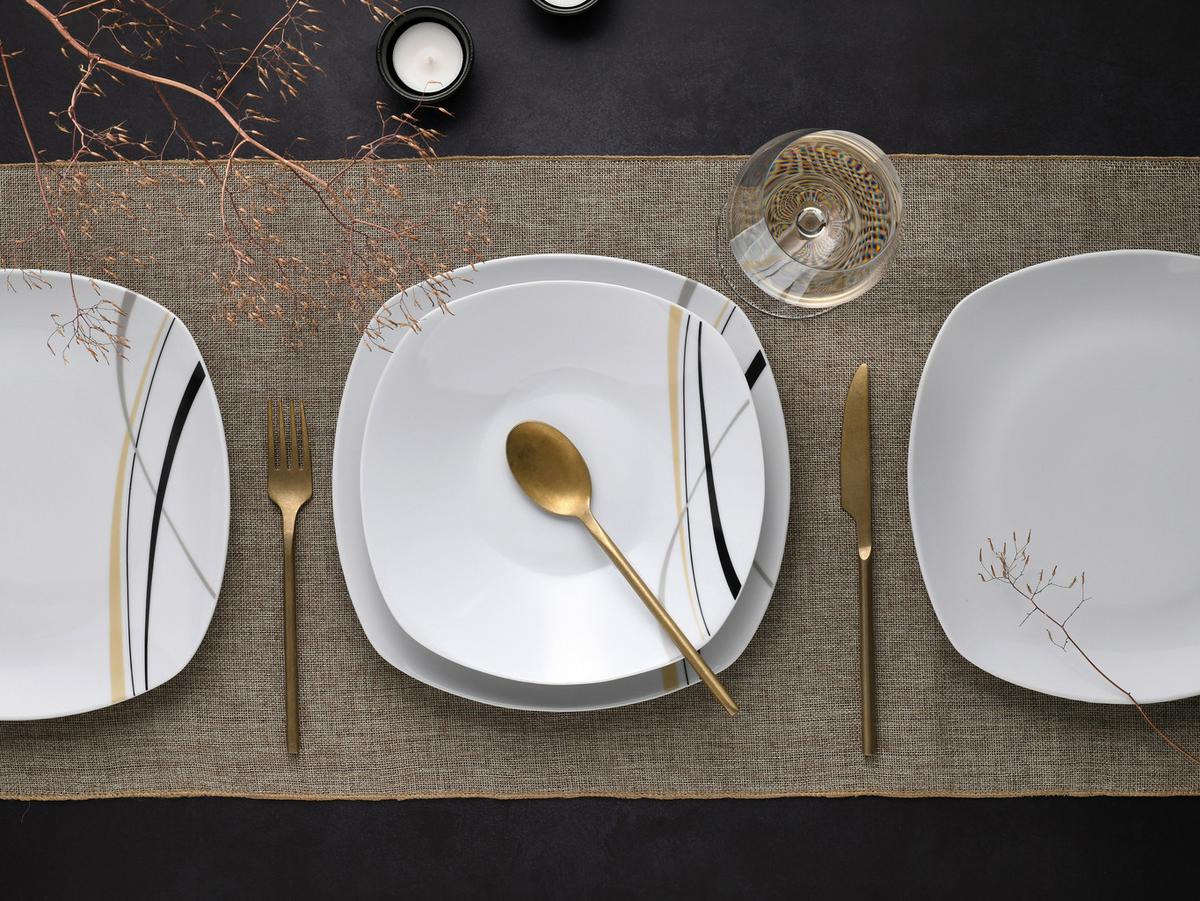 Jedilni Servis Square City Line, 12-Delni - bela, Trend, keramika - Creatable