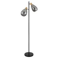 Stehleuchte Fanni max. 40 Watt - Messingfarben/Schwarz, Design, Glas/Metall (34/25/160cm) - Globo
