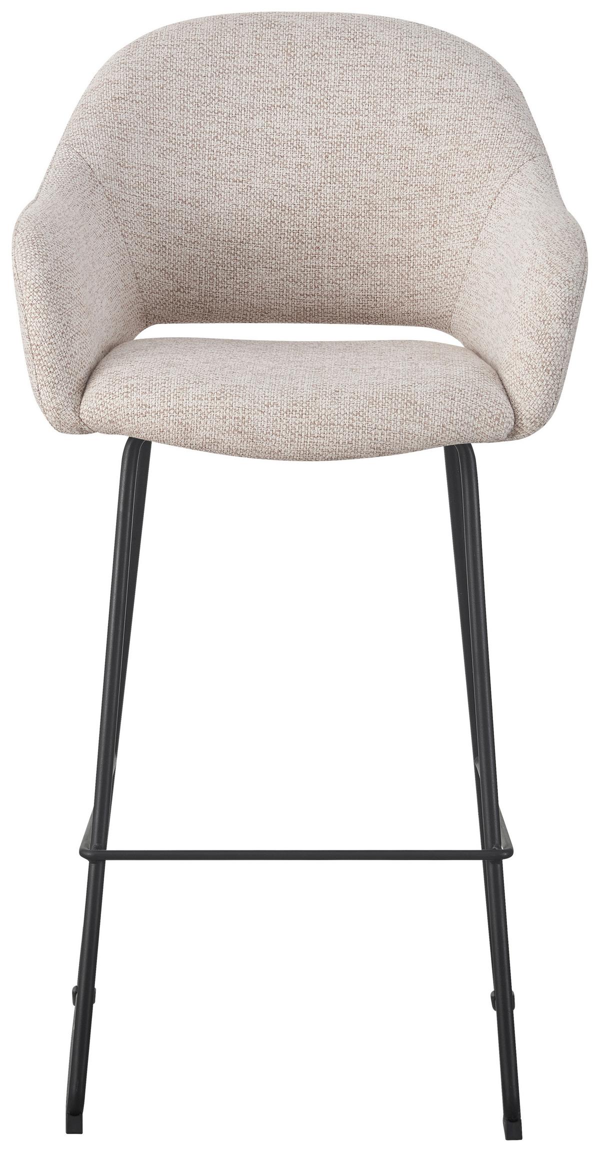 STOŁEK BAROWY LEIDEN -EXKLUSIV- - beżowy/czarny, Design, metal/tkanina (55/104,5/60,5cm) - Novel