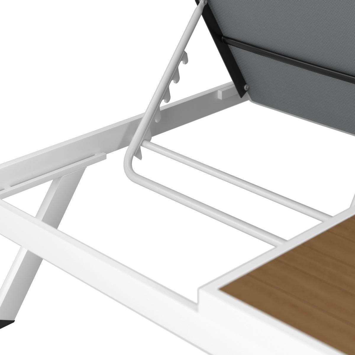 Gartenliege Avolina Steingrau Outdoorstoff/Metall +Abdeckung - Hellgrau/Weiß, MODERN, Kunststoff/Textil (199/30/86cm) - Bessagi Garden