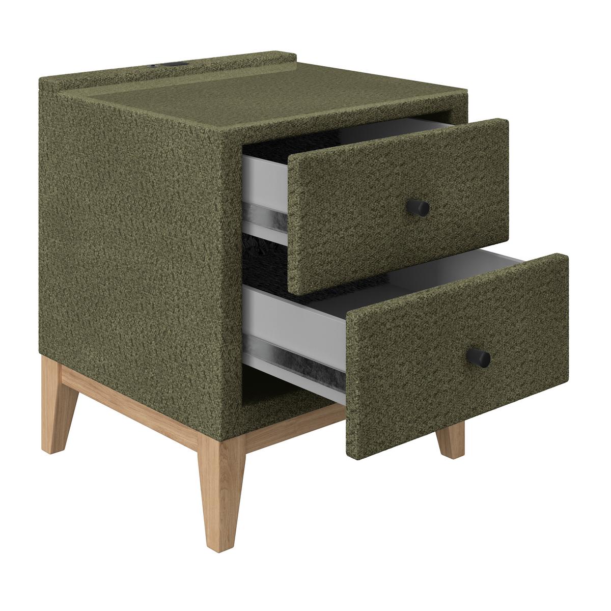 NOPTIERĂ SMILE - verde, Konventionell, sticlă/lemn (49/58,5/46cm) - Premium Living