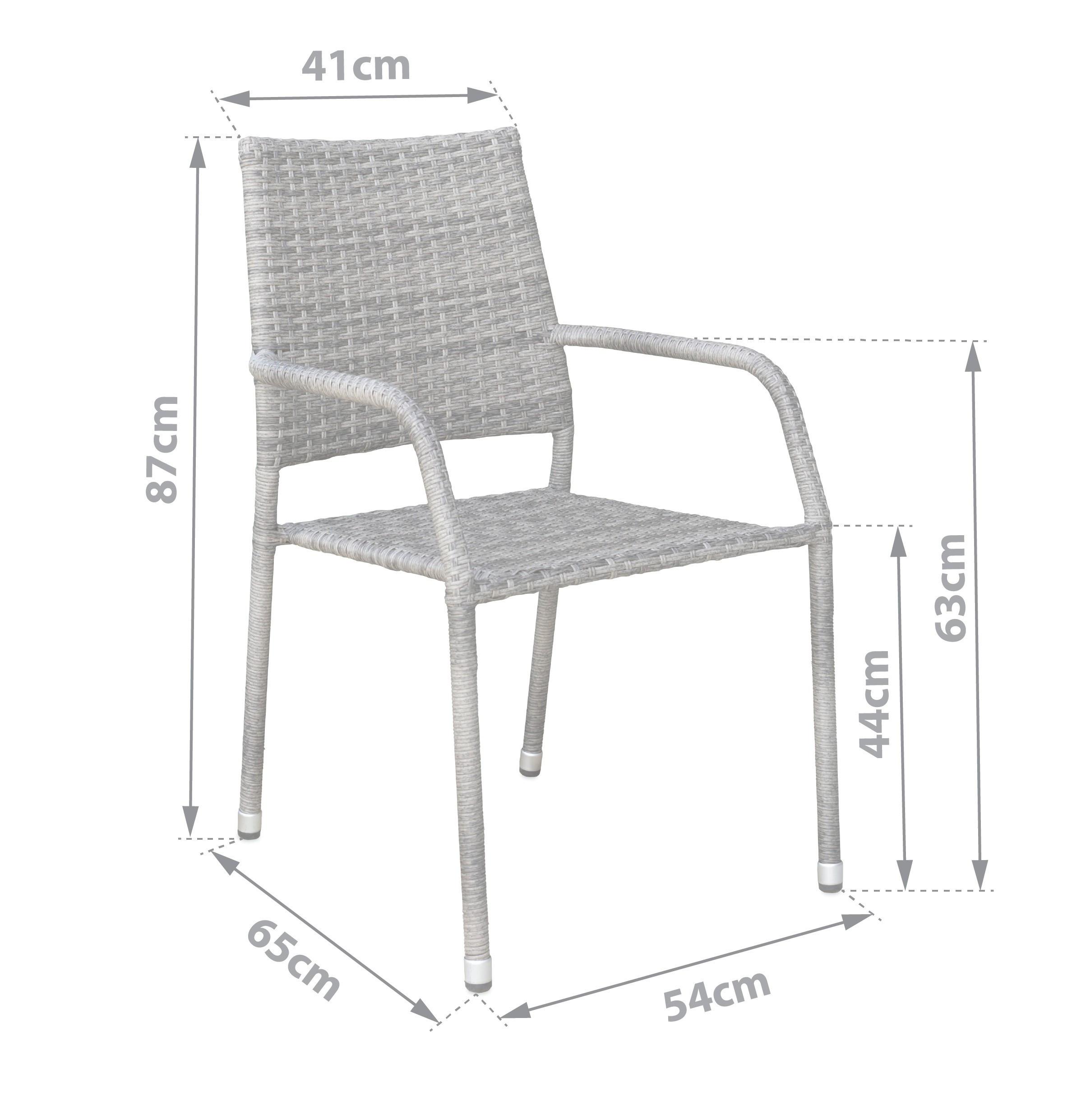 FOTEL SZTAPLOWANY MAUI - szary, Modern, tworzywo sztuczne/metal (54/87/65cm)