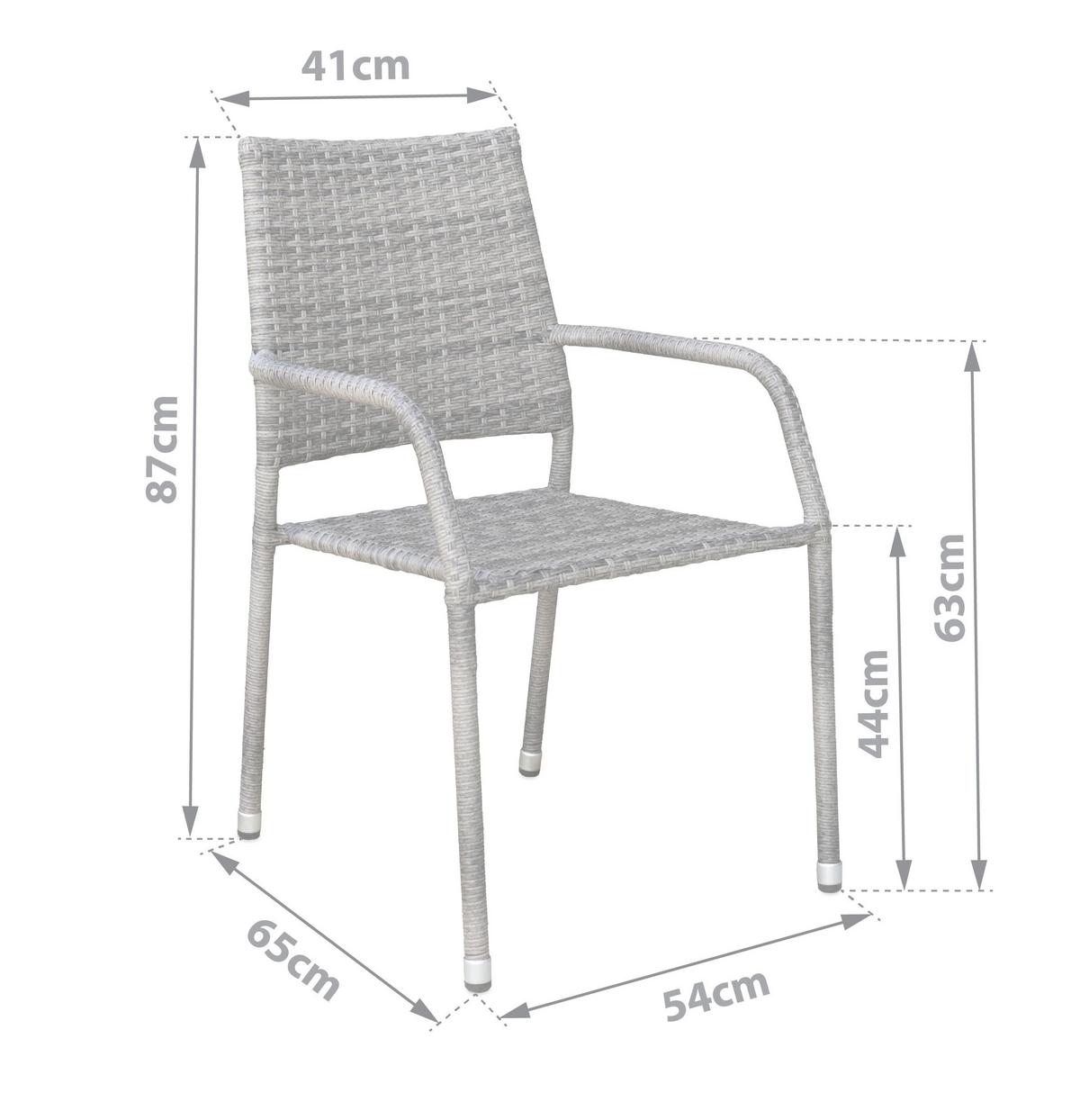 FOTEL SZTAPLOWANY MAUI - szary, Modern, tworzywo sztuczne/metal (54/87/65cm)