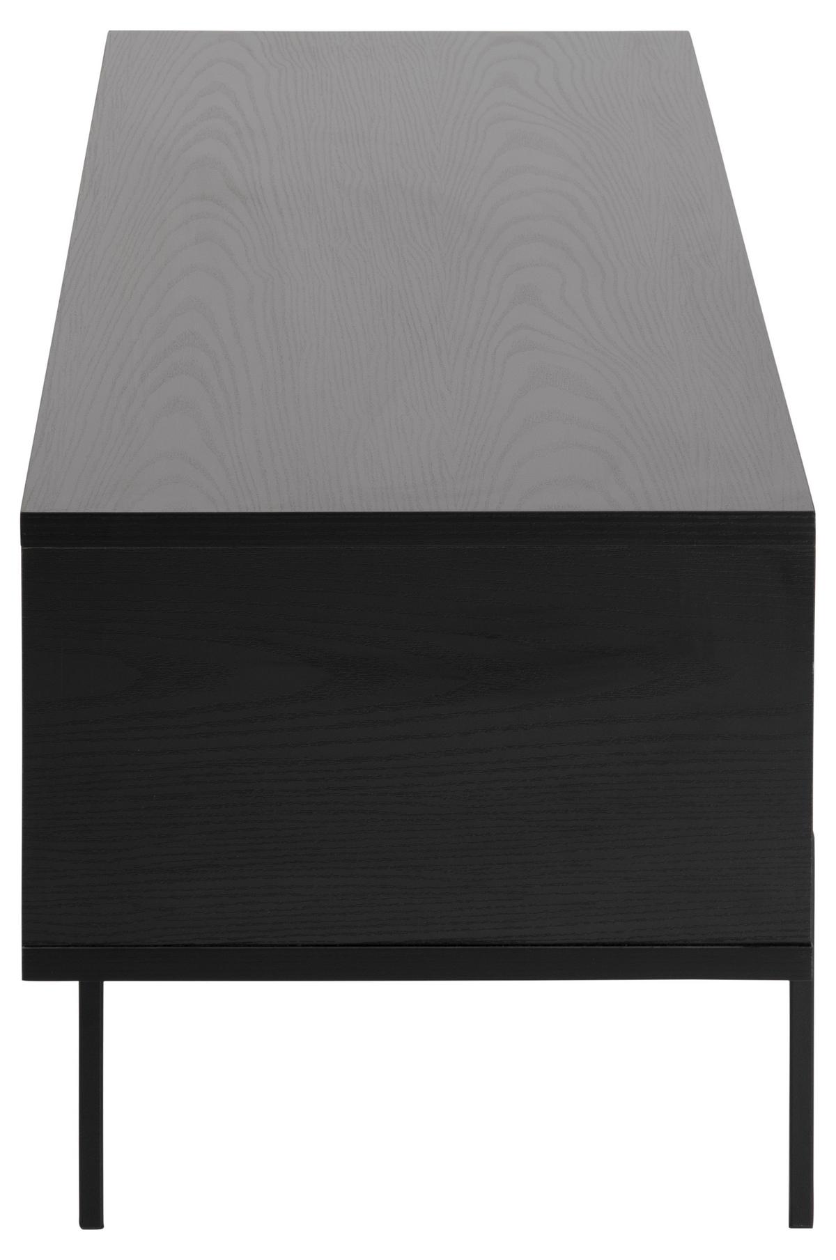 Tv-szekrény Angus - fekete, faalapú anyag/fém (140/44,5/40cm)
