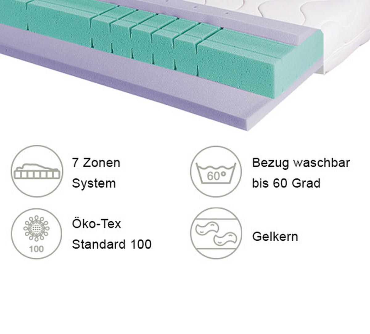 Gelschaummatratze Free Ocean Gel H2 ca.100x200cm Weiß - Weiß, Basics, Textil (100/200cm) - Breckle