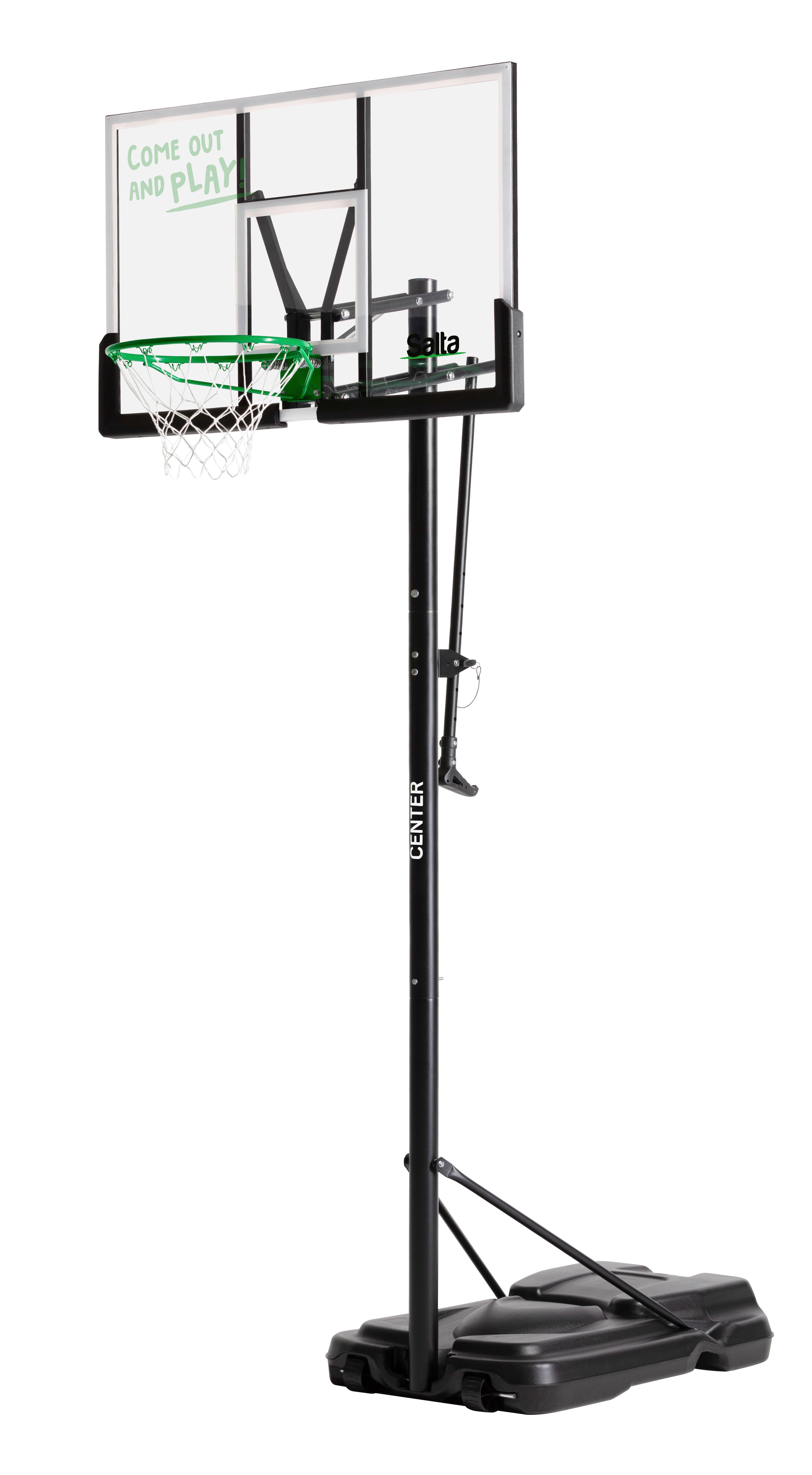 BASKETBALLSTÄNDER SALTA CENTER - Schwarz/Grün, KONVENTIONELL, Kunststoff/Metall (128/296-371/210cm) - Salta