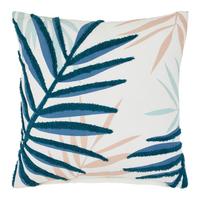 Zierkissen Blätter Blau/Beige ca. 45x45cm - Blau/Beige, KONVENTIONELL, Textil (45/45cm) - Mömax