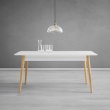 Tisch Mary Ausziehbar ca. 200x90 cm - Weiß/Kieferfarben, MODERN, Holz (160-200/90/75cm) - Modern Living