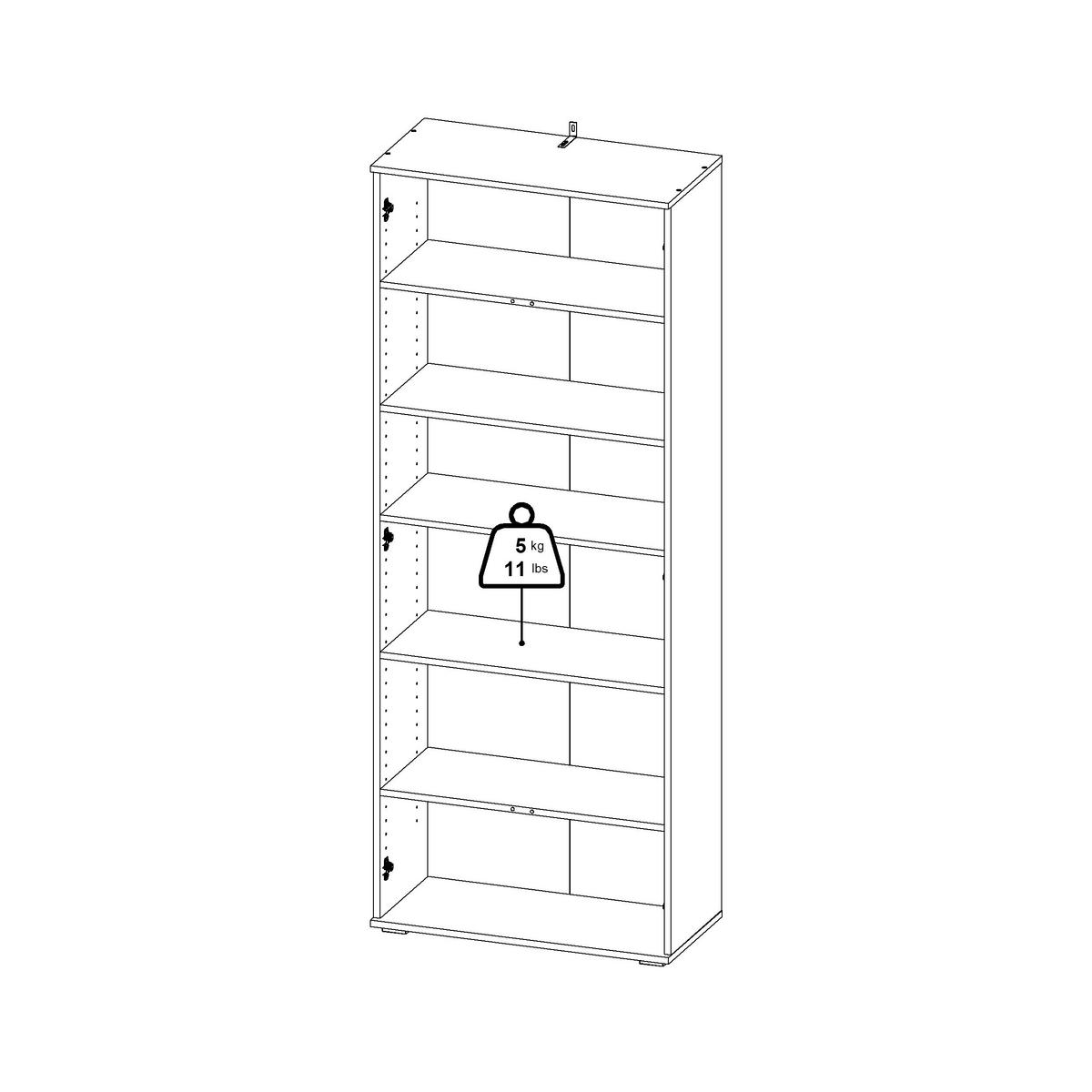 Mehrzweckschrank Jimmy I Weiß - Weiß, KONVENTIONELL, Holzwerkstoff (70/178.9/33,4cm) - Mömax