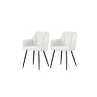 Set Stolov Bella, Krem Barva, 2 Kos - črna/krem barve, Moderno, kovina/tekstil (55/82/62cm) - MID.YOU