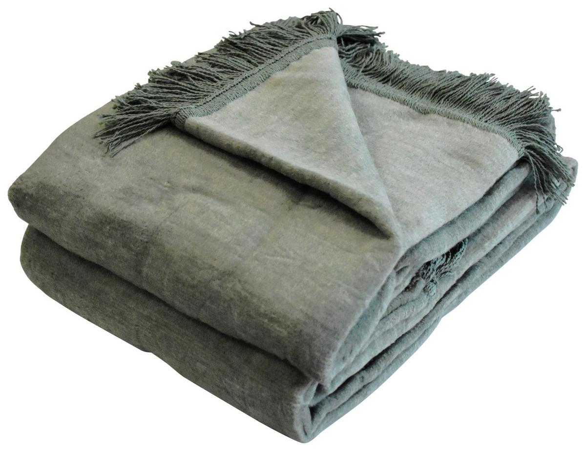 Decke El Sol in Grün ca.150x200cm - Hellgrün, Textil (150/200cm) - Modern Living