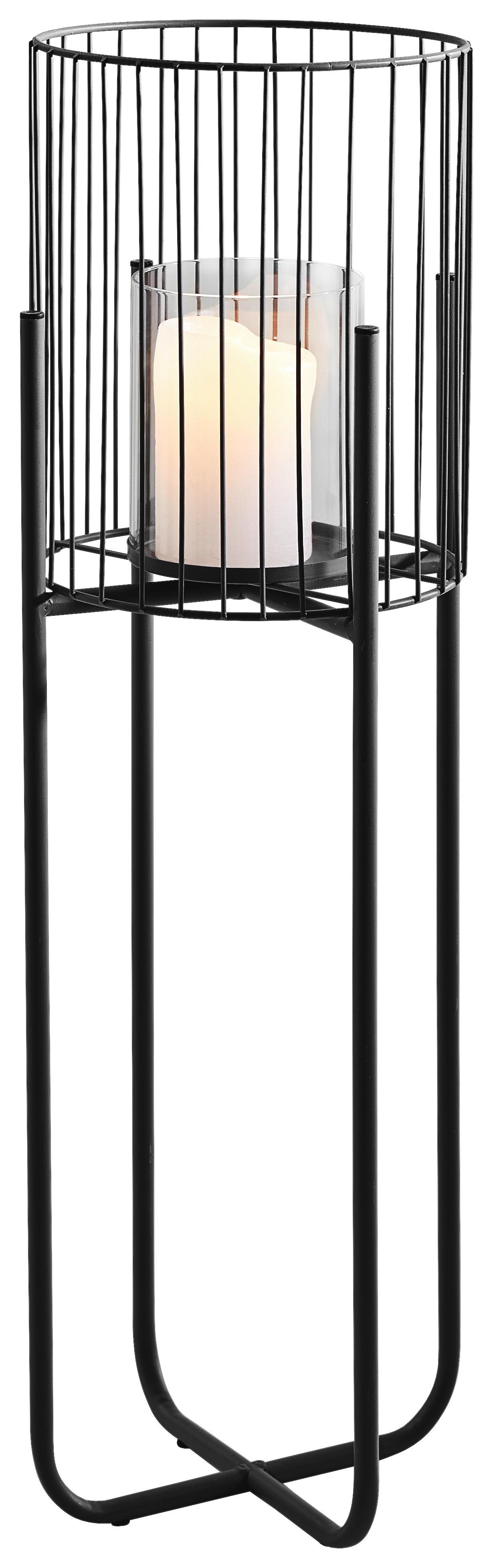 LATARENKA 613-401533 - czarny, Modern, metal/szkło (22/63/22cm)