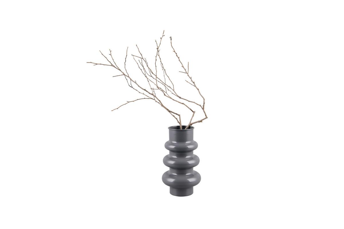 Dekovase Hoop Grau - Grau, Basics, Metall (17/17/30cm)