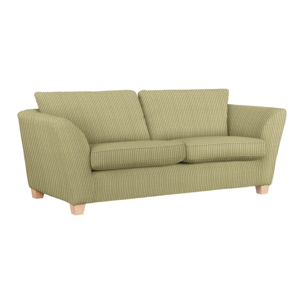 3-Sitzer-Sofa Devado Limette Cord - Limette/Naturfarben, Holz/Textil (216/70-85/95cm) - Mömax