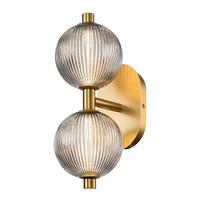 Falilámpa Qn-Palmas-2w-Bg - aranyszínű, Konventionell, üveg/fém (15,1/39/20,3cm) - Elstead Lighting