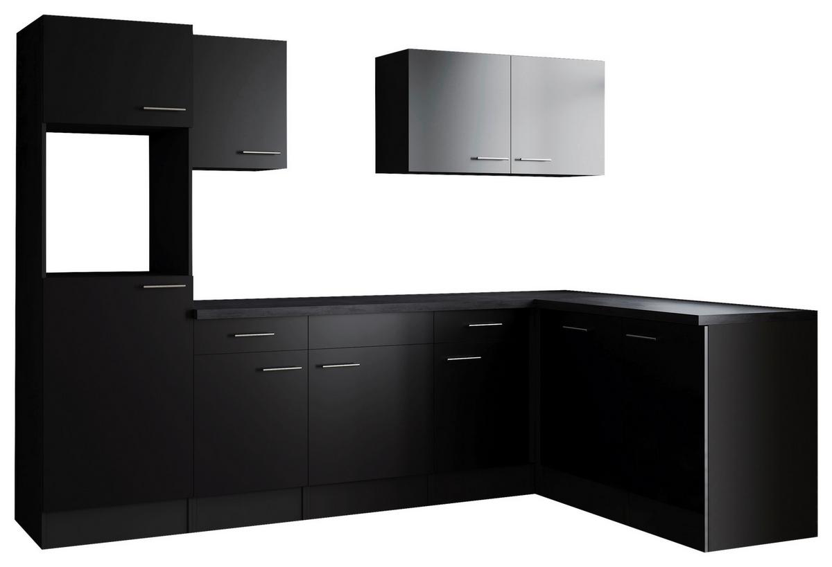 Kotna Kuhinja Brez Aparatov Oliver, 280x172cm - srebrne barve/črna, Design, kovina/leseni material (280/172cm) - Respekta