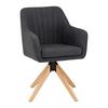 Armlehnstuhl Lucita Dunkelgrau Samt Drehbar Gepolstert - Dunkelgrau/Naturfarben, MODERN, Holz/Textil (59/88/60cm) - Bessagi Home