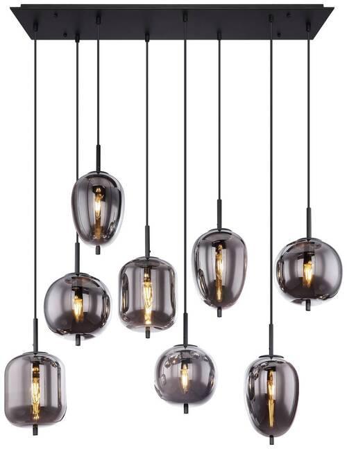 Hängeleuchte Blacky in Grau/Schwarz max. 40 Watt - Schwarz/Grau, MODERN, Glas/Metall (94/34/120cm)