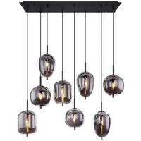 Hängeleuchte Blacky in Grau/Schwarz max. 40 Watt - Schwarz/Grau, MODERN, Glas/Metall (94/34/120cm)