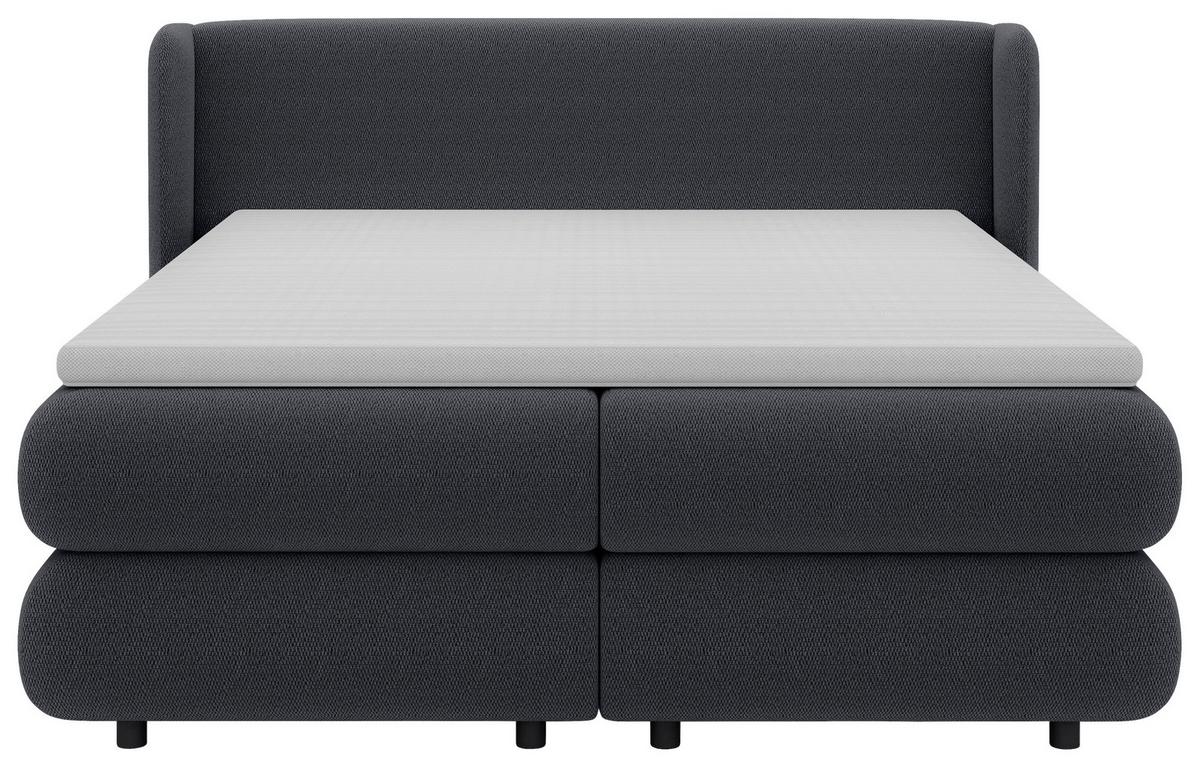 Boxspring Krevet Elodie - crna/antracit, Konvencionalno, tekstil/plastika (160/200cm) - Premium Living