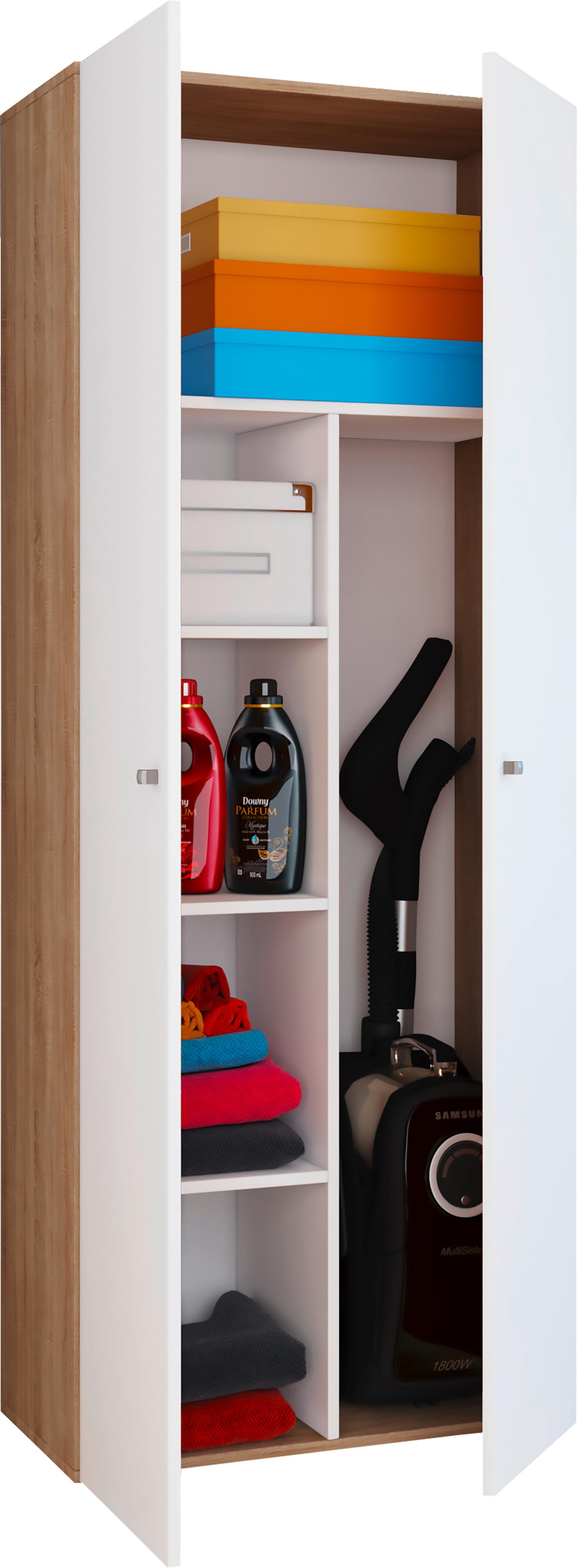 MEHRZWECKSCHRANK VANDOL II DT - Weiss/Eichefarben, Design, Holzwerkstoff/Kunststoff (70/178/39cm) - MID.YOU
