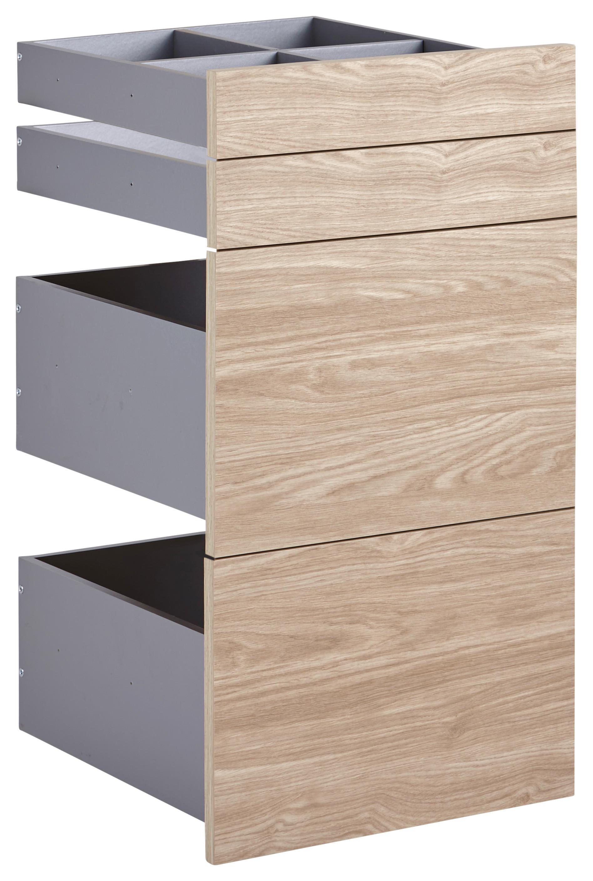 Schubladenset in Eichefarben Bardolino - Eichefarben, MODERN, Holzwerkstoff (45,3/83/47cm) - Based