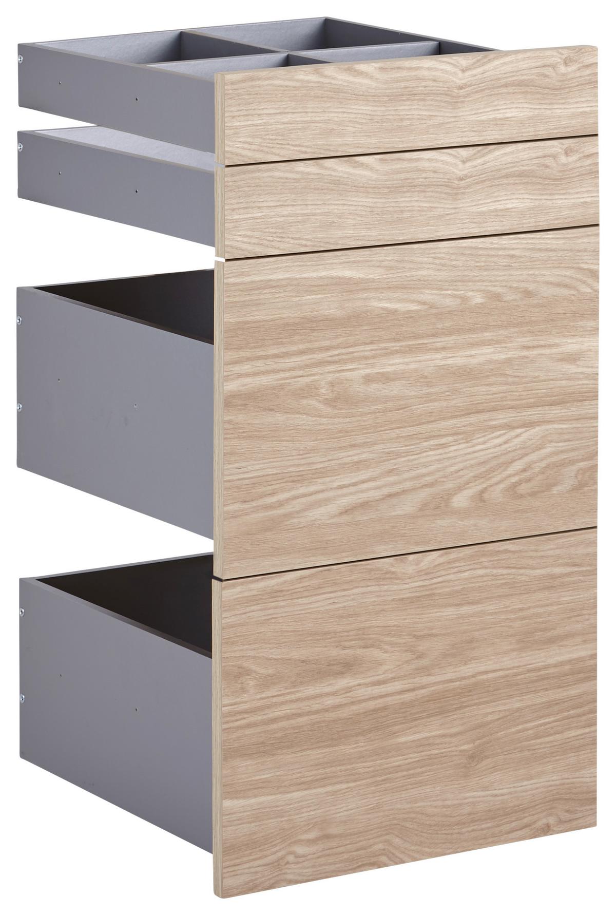 Schubladenset in Eichefarben Bardolino - Eichefarben, MODERN, Holzwerkstoff (45,3/83/47cm) - Based