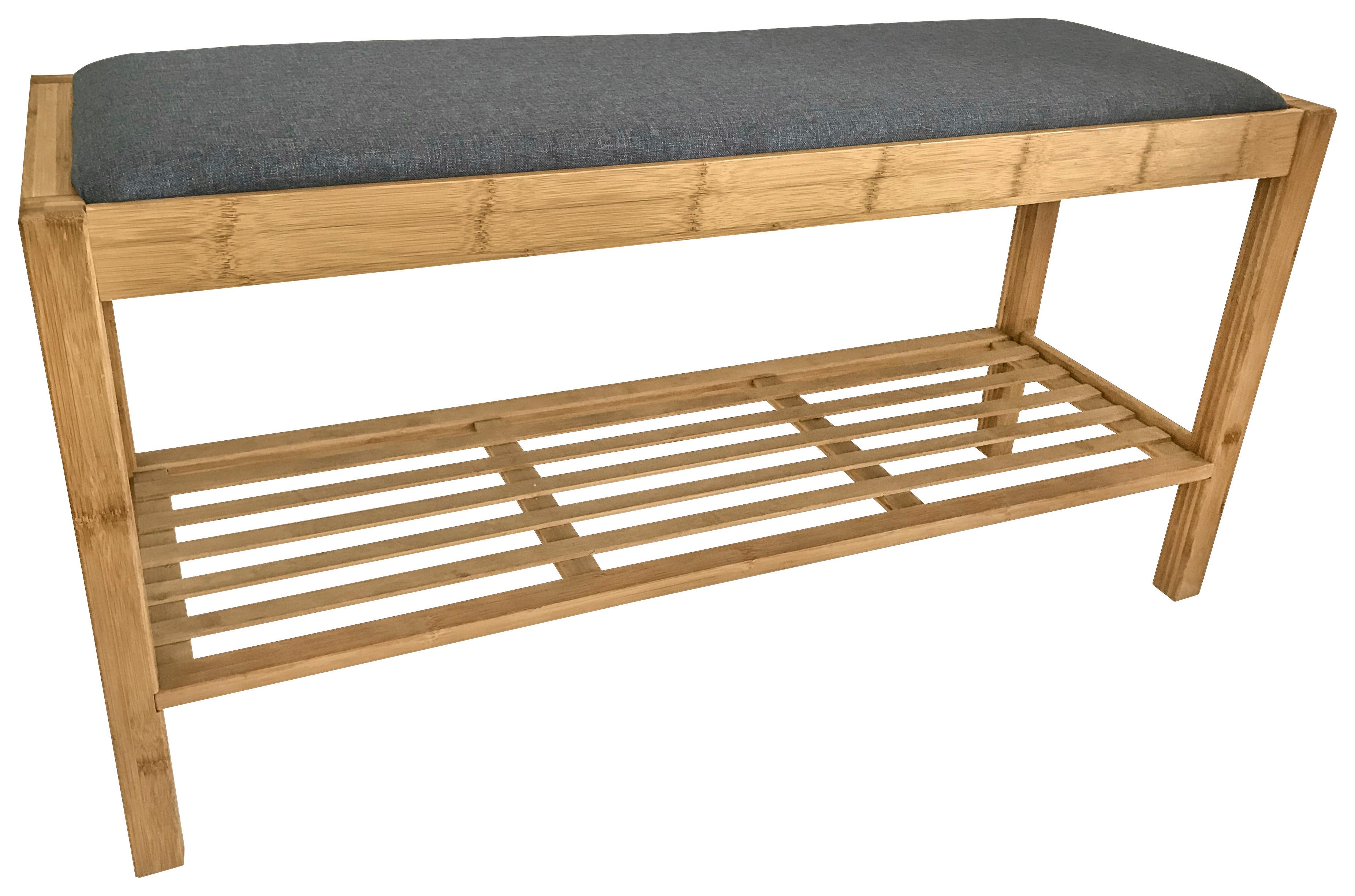 Klupa Sam - siva/prirodne boje, Moderno, tekstil/prirodni materijali (90/46/30cm)