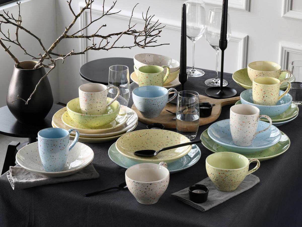 Kombinirani Servis Confetti Bunt, 16-Delni - svetlo modra/svetlo zelena, Basics, keramika - Creatable