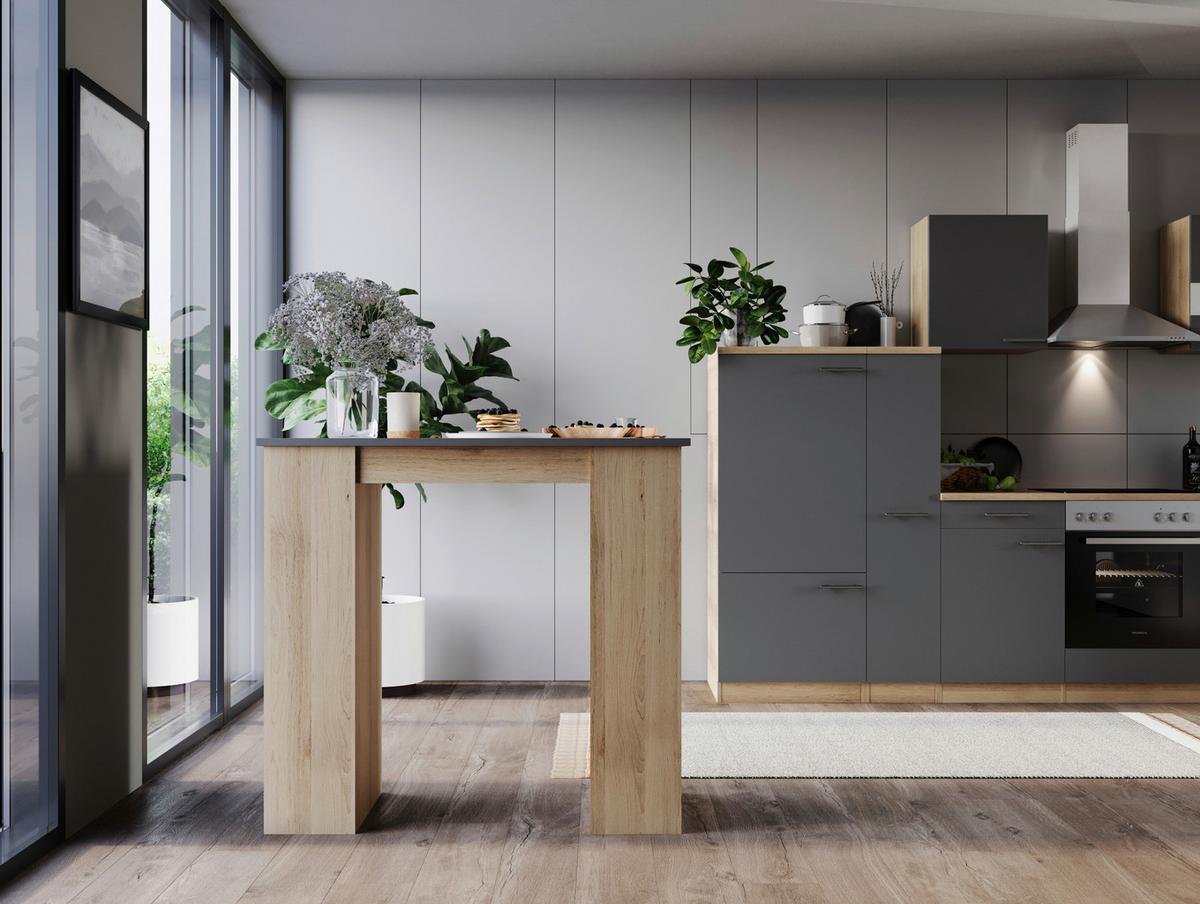 Barska Miza Merle, Barva Hrasta, Siva, 103x50cm - siva/barve hrasta, Design, leseni material (103/50/115cm) - Respekta