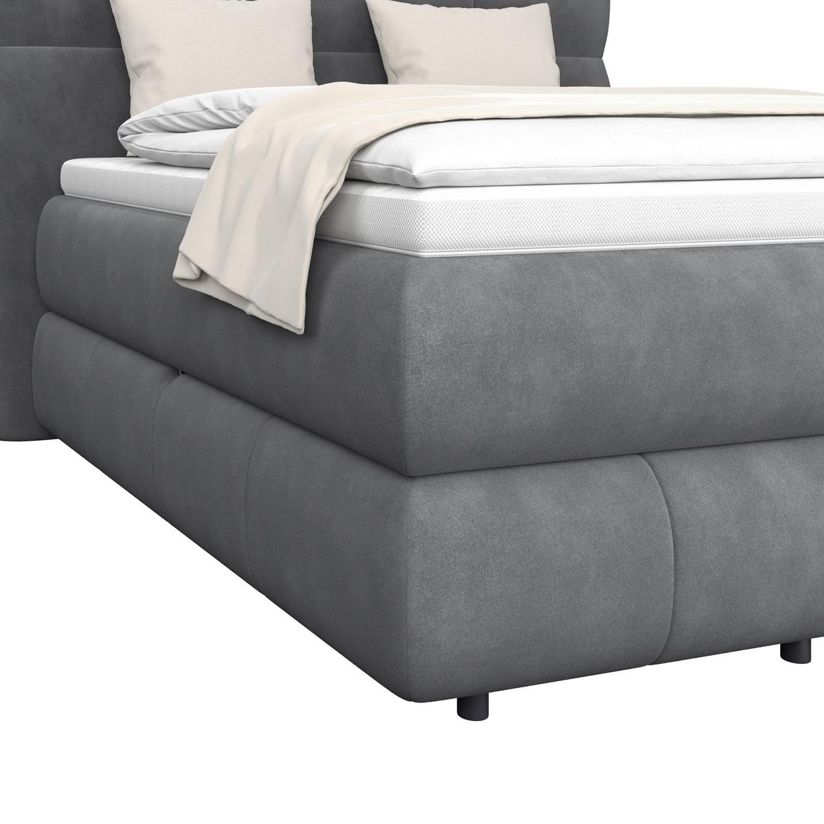 Boxspring Krevet Carmelo - crna/antracit, Trendi, tekstil/plastika (140/200cm) - Premium Living