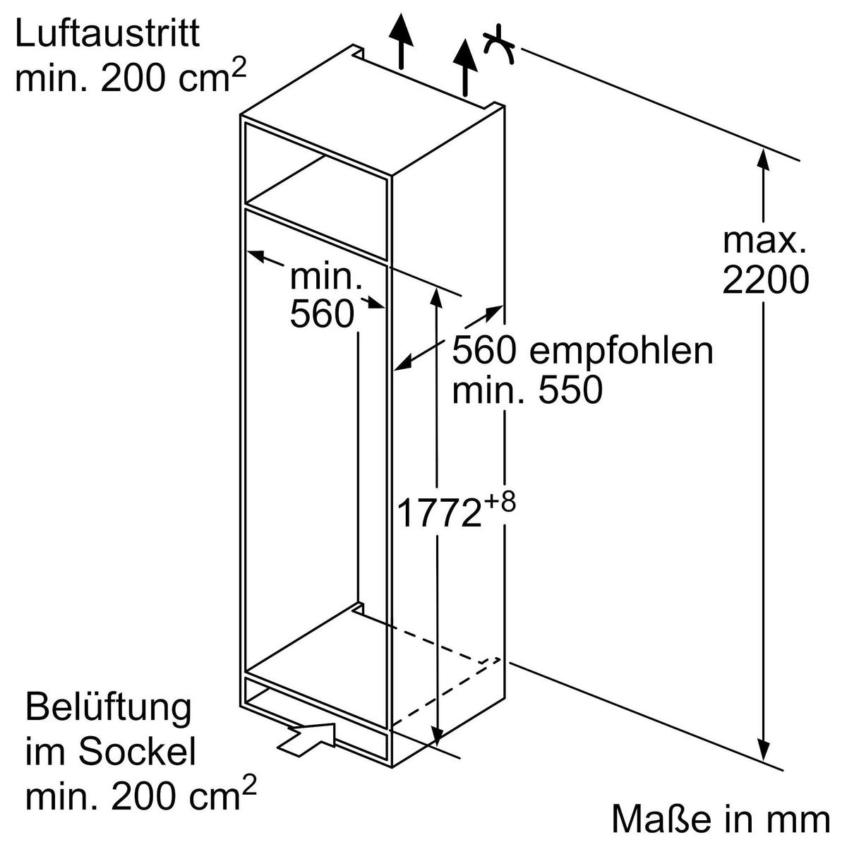Kühlschrank KIL82SDD0 Festtürtechnik - MODERN (55,8/177,2/54,8cm) - Bosch