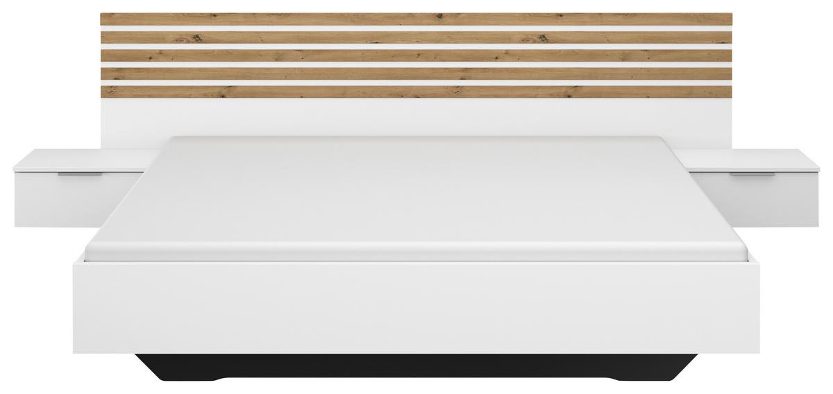 Bettanlage Lamella ca. 180x200 cm Weiß/Eiche Artisan - Eiche Artisan/Weiß, MODERN, Holzwerkstoff (180/200cm) - Rauch Möbel