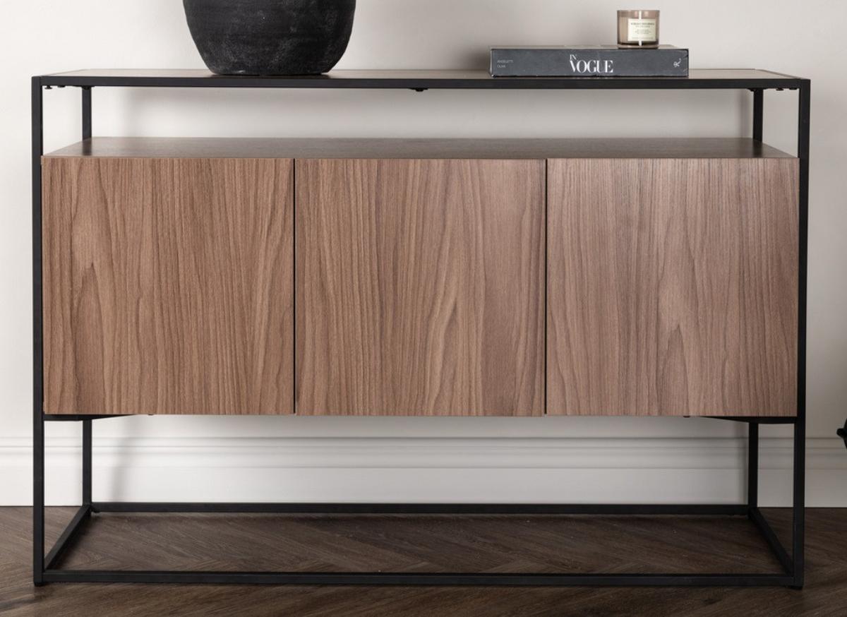 SIDEBOARD KINGSPORT - Walnussfarben/Schwarz, Design, Holz/Metall (120/80/45cm) - Livetastic