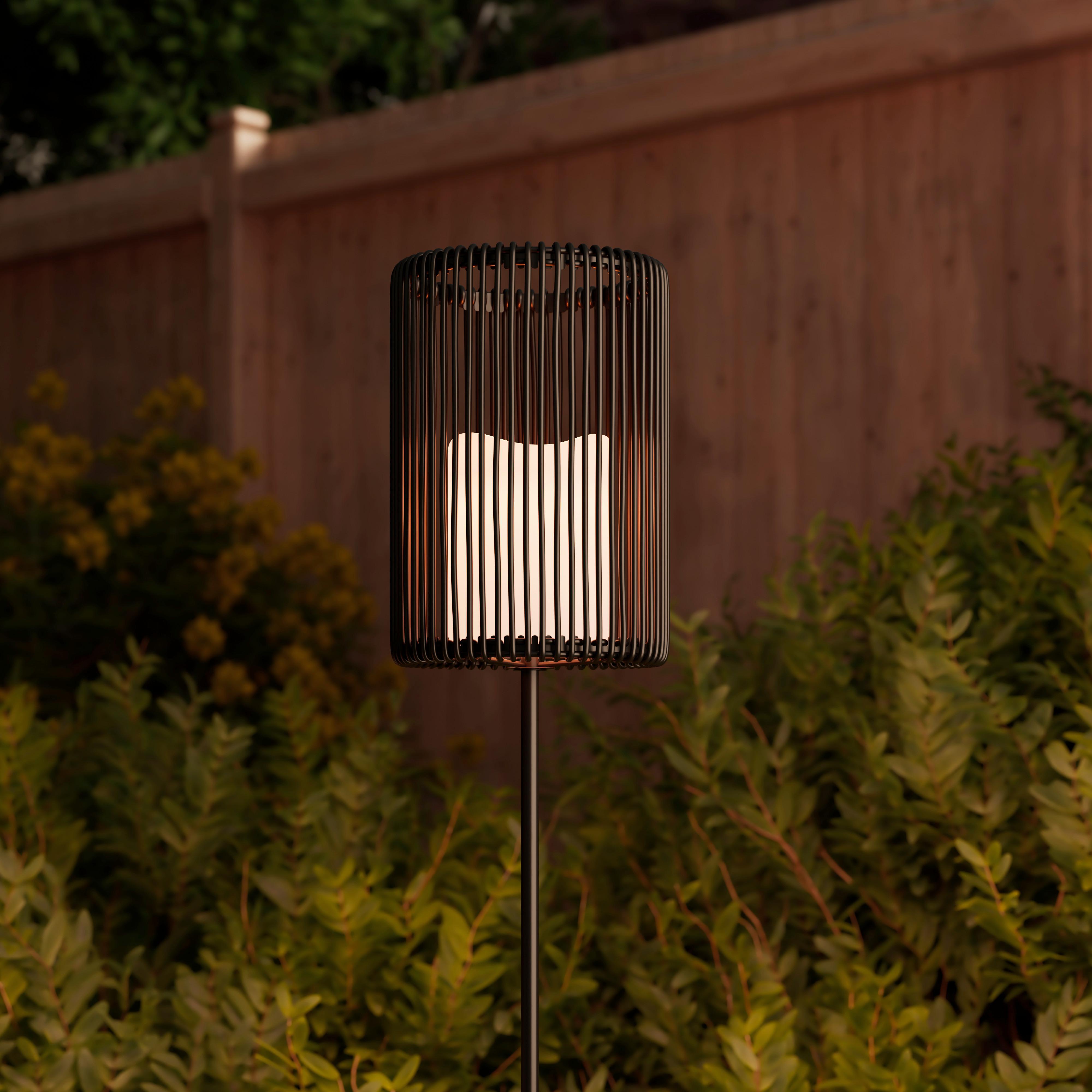 Solarleuchte Nanay Schwarz Metall/Kunststoff - Schwarz, MODERN, Kunststoff/Metall (12/12/80cm) - Bessagi Home
