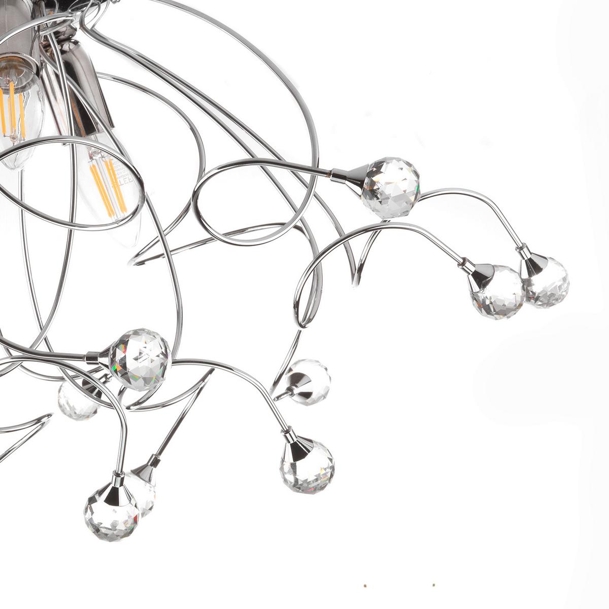 Deckenleuchte Trilly Chromfarben max. 6 Watt - Chromfarben, KONVENTIONELL, Glas/Metall (55/45cm)