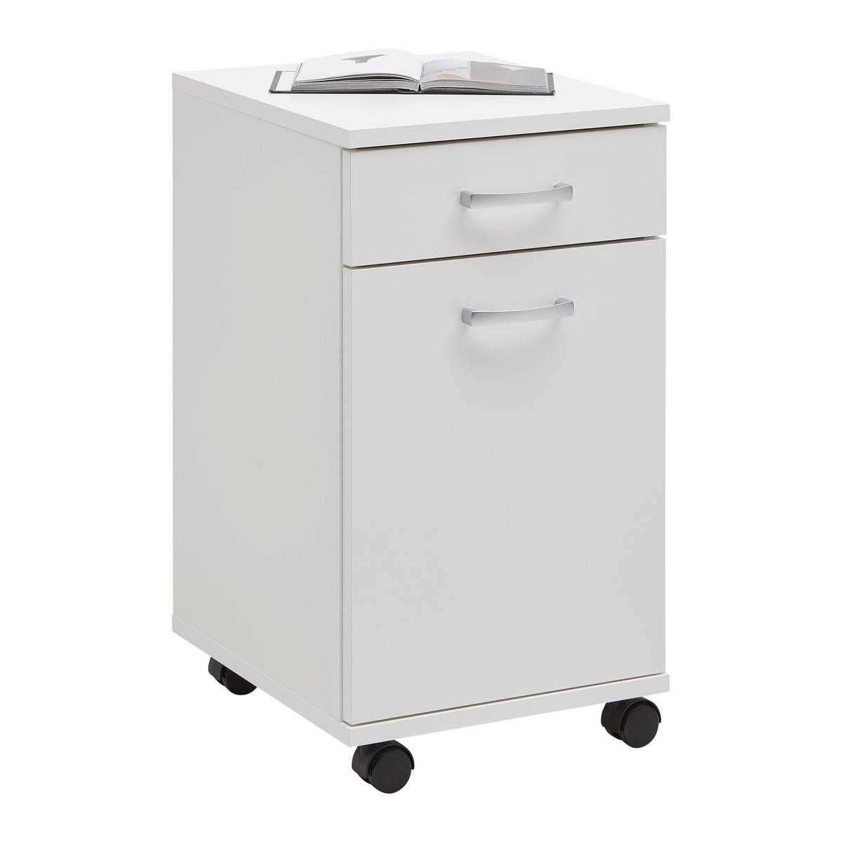 Rollcontainer Caorle in Weiß - Weiß, KONVENTIONELL, Holzwerkstoff/Kunststoff (33/59/38cm) - Mömax