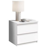 SZAFKA NOCNA OLLI B: 45 CM BIAŁY - biały/czarny, Basics, materiał drewnopochodny/tworzywo sztuczne (45/43,6/38cm) - MID.YOU