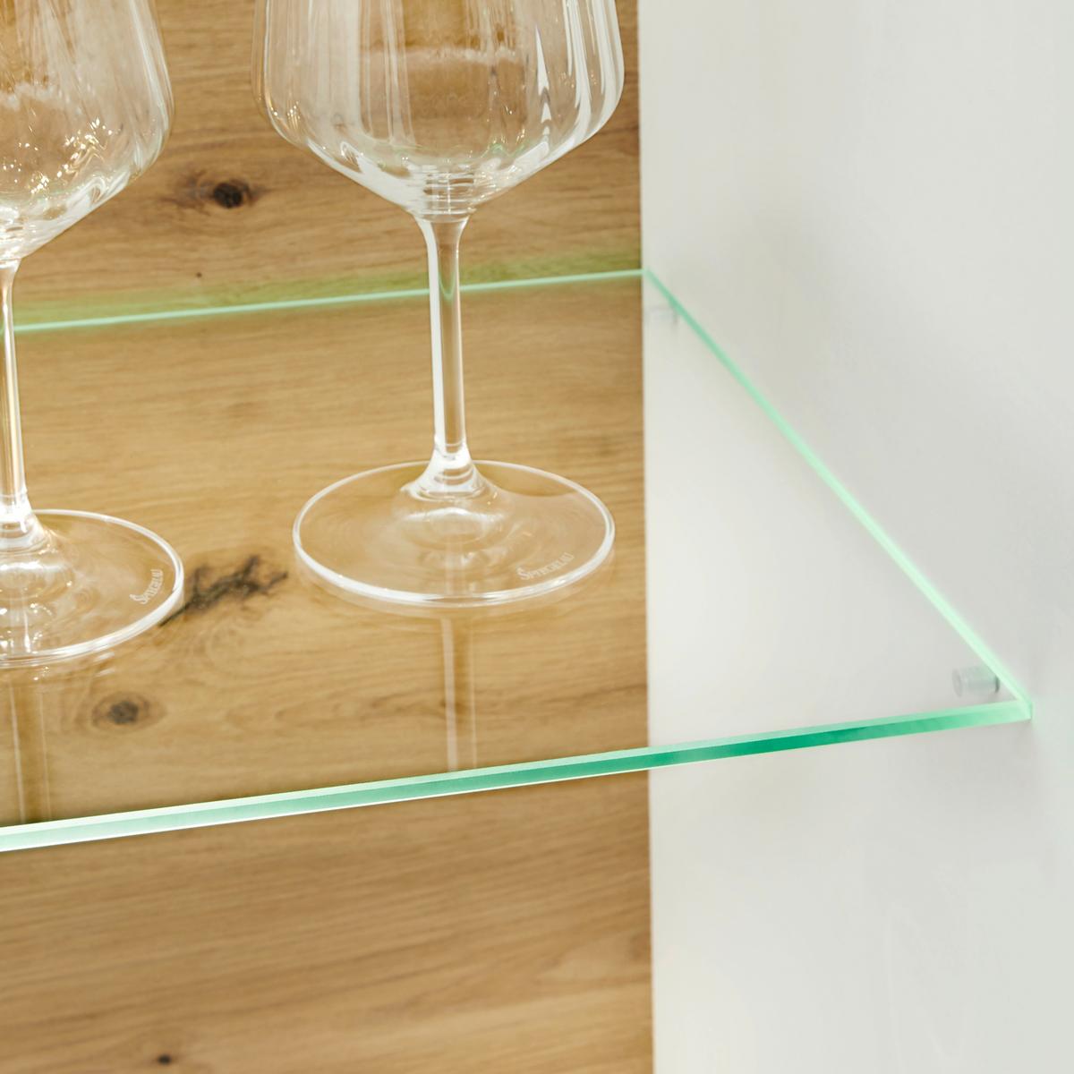 Vitrine in Weiss/Eiche Artisan - Chromfarben/Weiss, Modern, Glas/Holzwerkstoff (64/198/38cm) - Mömax