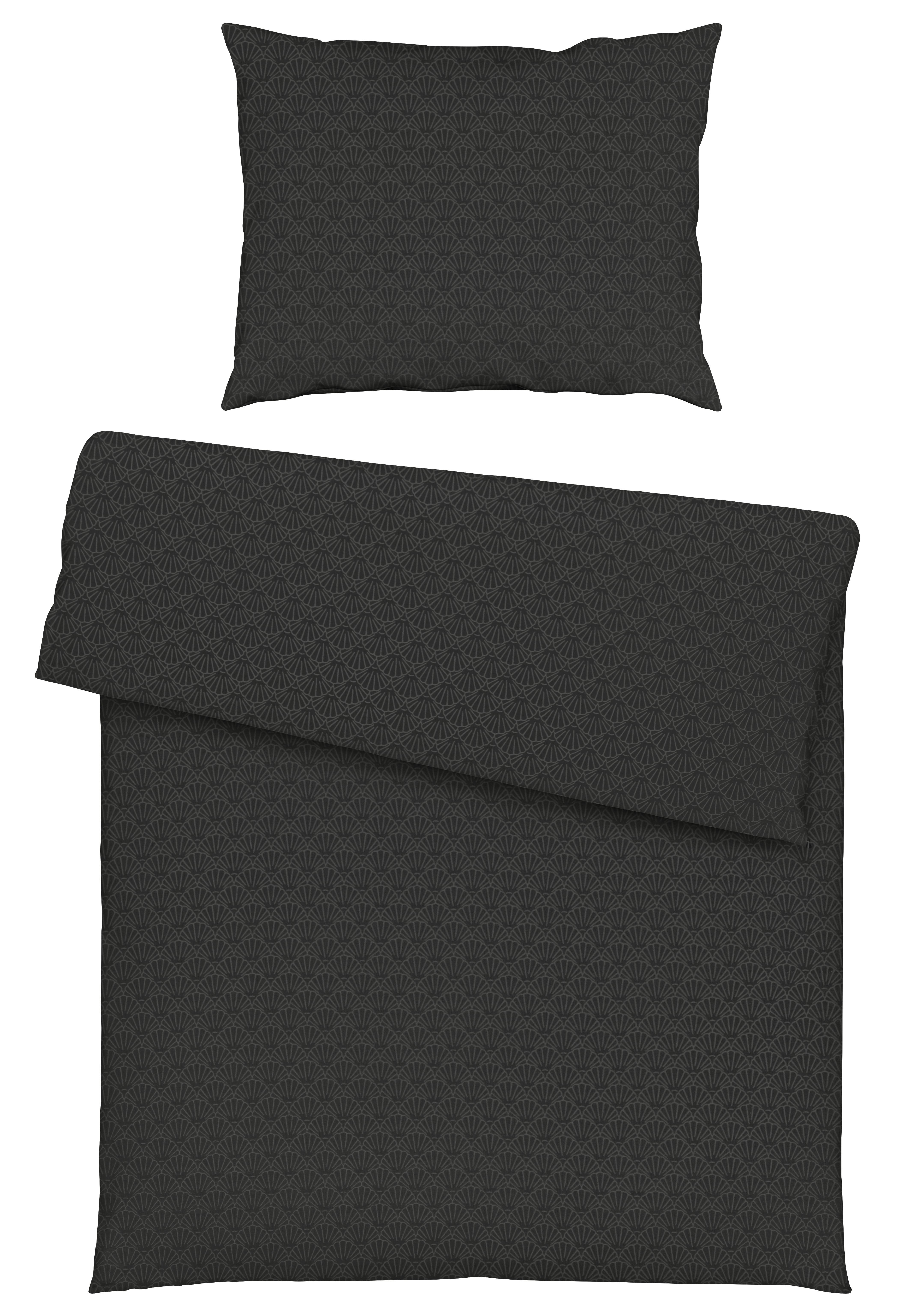 Bettwäsche Shell Schwarz ca. 140x200cm - Schwarz, Textil (140/200cm) - Mömax