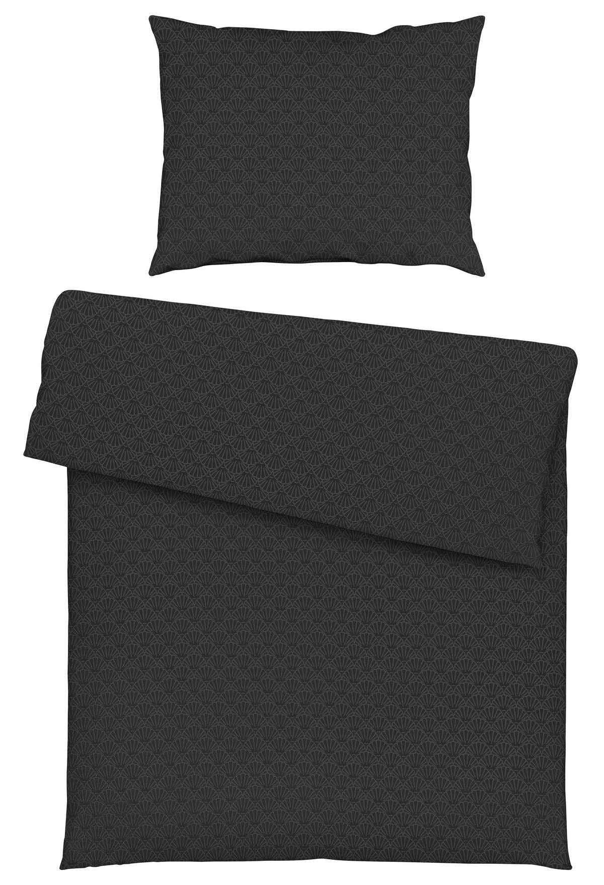 Bettwäsche Shell Schwarz ca. 140x200cm - Schwarz, Textil (140/200cm) - Mömax