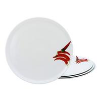 Pizzatellerset Europa Chilli in Weiß 4-teilig - Rot/Weiß, KONVENTIONELL, Keramik (33cm) - Creatable