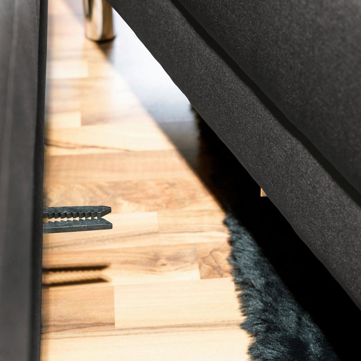 ECKSCHLAFSOFA JUST FASHION - Chromfarben/Anthrazit, KONVENTIONELL, Textil/Metall (152/230cm) - Max Winzer