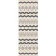 Flachwebeteppich Edgar Creme 80x200cm - Silberfarben/Creme, MODERN, Textil (80/200cm) - MODERN LIVING