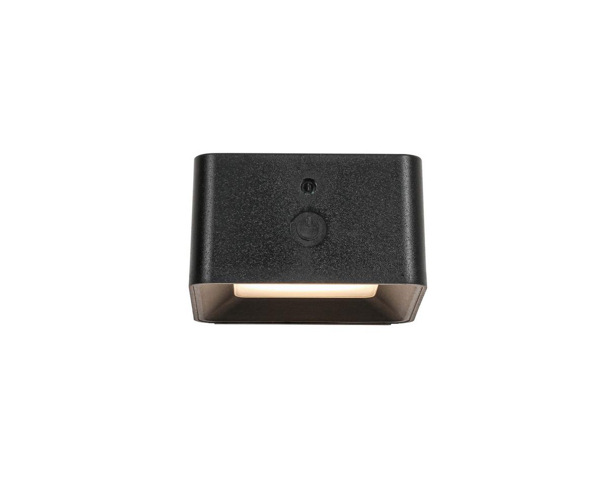LED-Wandleuchte Qjop Schwarz max. 3,5 Watt - Schwarz, MODERN, Kunststoff/Metall (8,6/8/4,5cm) - Mömax