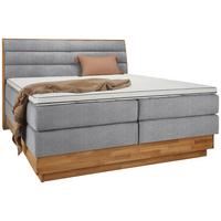 Boxspringbett Marissa in Platinfarben ca. 180x200cm - Platinfarben, KONVENTIONELL, Holz/Kunststoff (180/200cm) - Premium Living