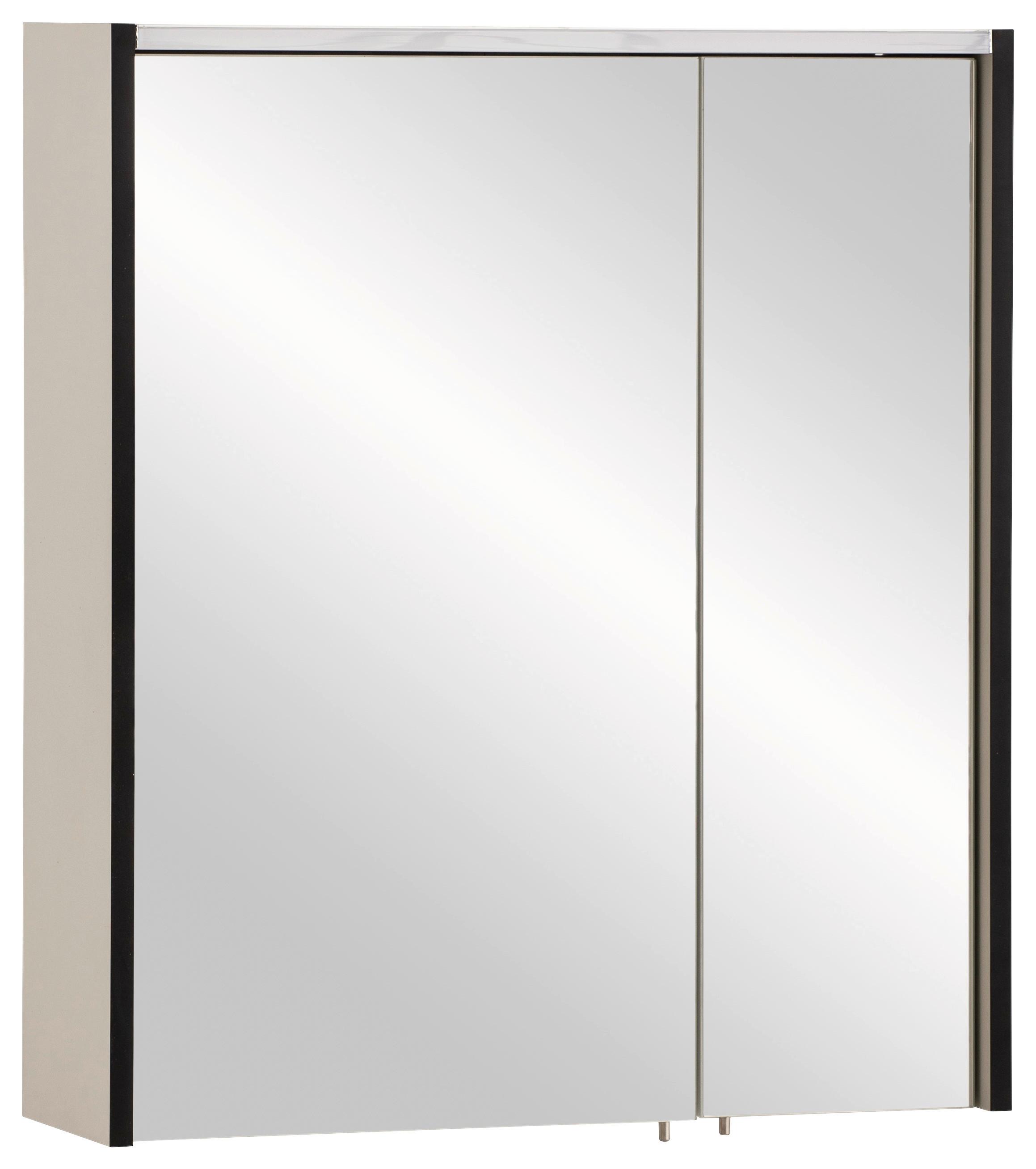 Spiegelschrank Edda 2-türig Creme/Beige m. LED - MODERN, Glas/Holzwerkstoff (63,5/72,4/17,5cm) - MID.YOU