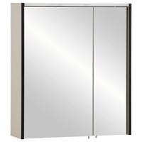 Spiegelschrank Edda 2-türig Creme/Beige m. LED - MODERN, Glas/Holzwerkstoff (63,5/72,4/17,5cm) - MID.YOU